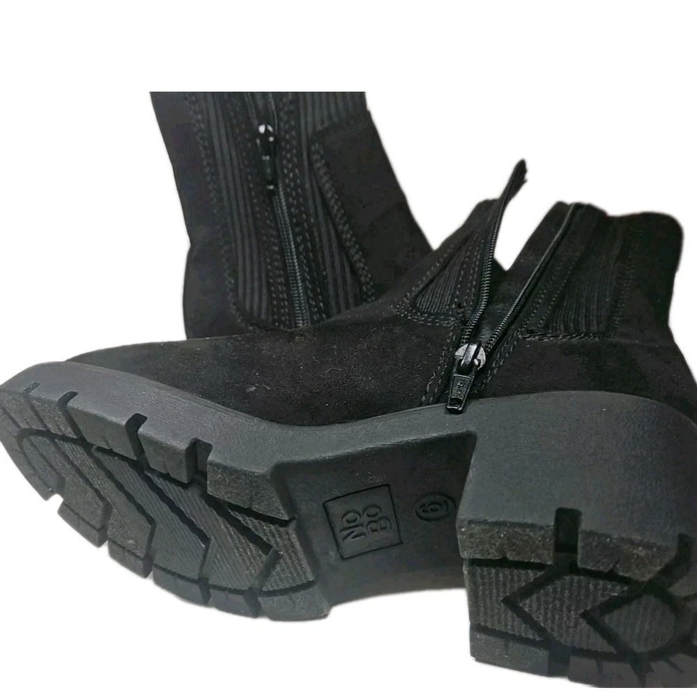 No Boundaries ⁶Co. Women Naya Heeled Chelsea Chunky Boot Blk Sz6 Gothic Y2k[5D]